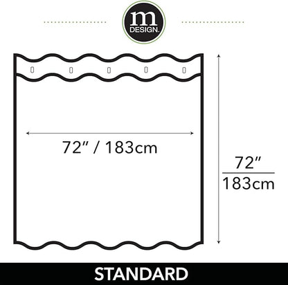 mDesign Fabric Geometric Shower Curtain - Herringbone Chevron Print with Reinforced Buttonholes for Master/Guest Bathroom - Machine Washable & Water Resistant Curtains - 72" x 72" - Beige/White