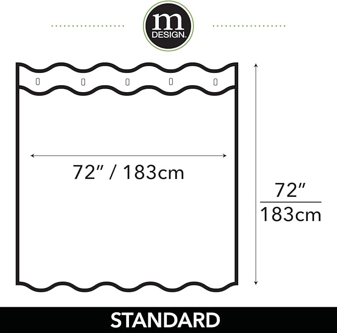 mDesign Fabric Geometric Shower Curtain - Herringbone Chevron Print with Reinforced Buttonholes for Master/Guest Bathroom - Machine Washable & Water Resistant Curtains, 72" x 72", Gray/White