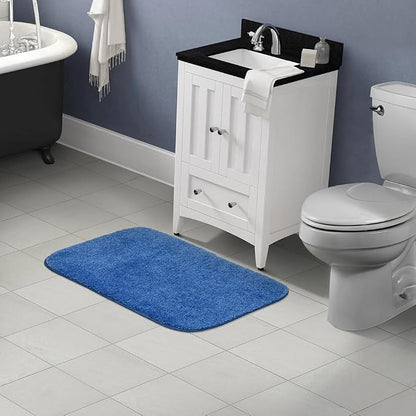 Garland Rug 24"x40" Traditional Plush Nylon Rectangle Bath Rug, Electric Blue
