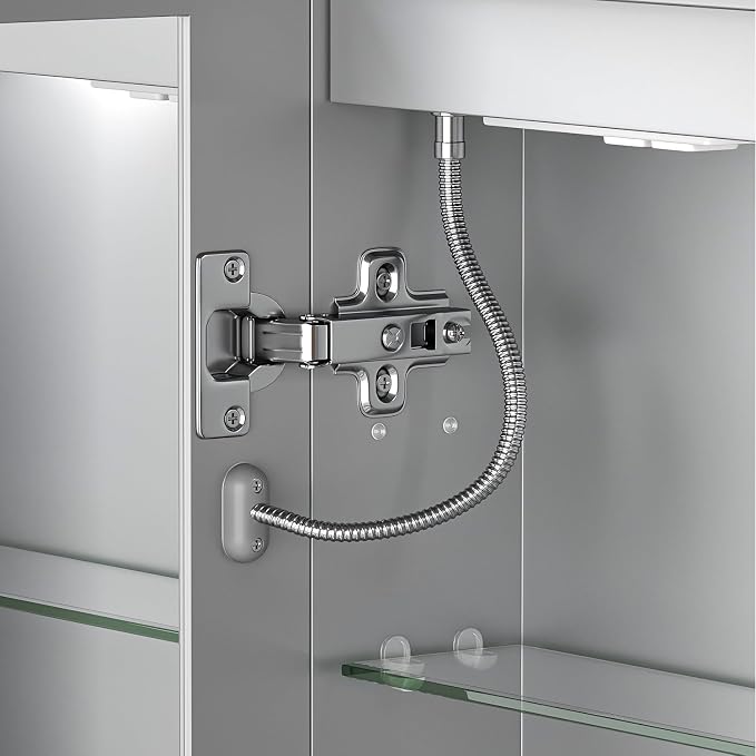 96x40" Extra-Wide LED Medicine Cabinet w/ Mirror, 5-Door Anti-Fog, Bathroom | Smart Touch, 3-Color Dimming, 10-Level Brightness, 5-Door Storage, Adjustable Shelves, DTC Soft-Close, 96" Double Vanity