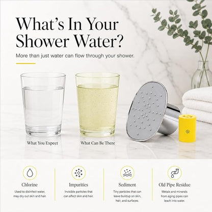 Afina Filtered Shower Head, High Pressure Rainfall (Brushed Nickel) | KDF-55 Shower Filter & Water Filter Showerhead for Hard Water, Reduces Chlorine for Softer Skin & Hair