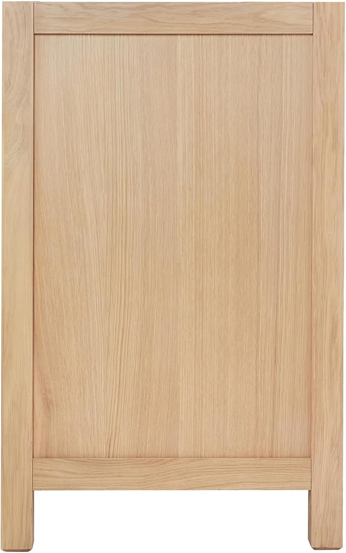 ARIEL Cambridge 66-inch Bathroom Vanity Base Cabinet,Solid Wood, 4 Soft Closing Doors, 6 Dovetail Drawers, White Oak