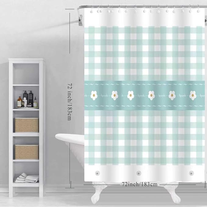 Shower Curtain Liner, 100% Waterproof Peva Shower Curtains with 3 Duty Heavy Bottom Magnets and 12 Rust Proof Grommets, 72x72 Weighted Shower Liner for Shower Stall, Bathtubs