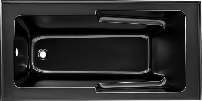 Voltaire 60" x 30" Left-Hand Drain Alcove Bathtub with Apron in Matte Black