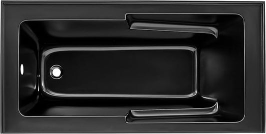 Voltaire 60" x 30" Left-Hand Drain Alcove Bathtub with Apron in Matte Black
