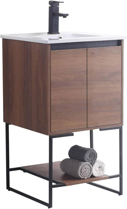 20 Inch Bathroom Vanity with Sink - Modern Knob Free Design, Elegant Space-Saving Solution for Your Bathroom - Durable, Bathroom Vanities for a Contemporary Look - Urbania Collection