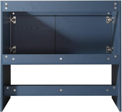 Phoenix 36 Inch Bathroom Vanity with Sink – Modern Design, Soft-Close Doors, Storage Drawers, Durable Build – Navy Blue Vanity for Small Bathrooms (Full Assembly Required)