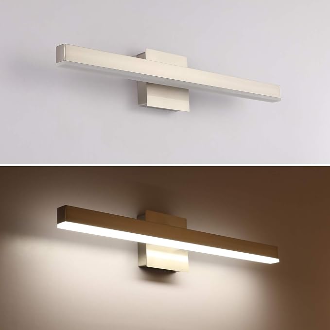Joossnwell Bathroom Vanity Lighting Fixtures Over Mirror Brushed Nickel | 23.62 Inch bathroom Lights Fixtures Modern Vanity Light Bar Wall Mount Sconces Lamps 18W 4000K