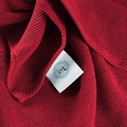 Hearth & Harbor Bath Mat Towels - 100% Ring Spun Cotton Luxury Towels - Ultra Soft & Highly Absorbent, Bathroom Towels, Floor Mat - Red