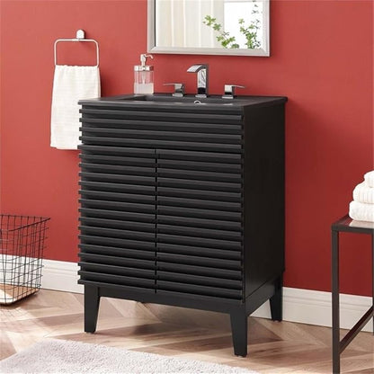 Modway Render 24" Bathroom Vanity with Sink in Black Black