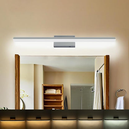 36in Modern Bathroom Led Vanity Light, Dimmable 5CCT Lighting Bar, Over Mirror Rotatable Vanity Lighting Fixture, Adjustable Brushed Nickel Vanity Light for Bathroom Bedroom