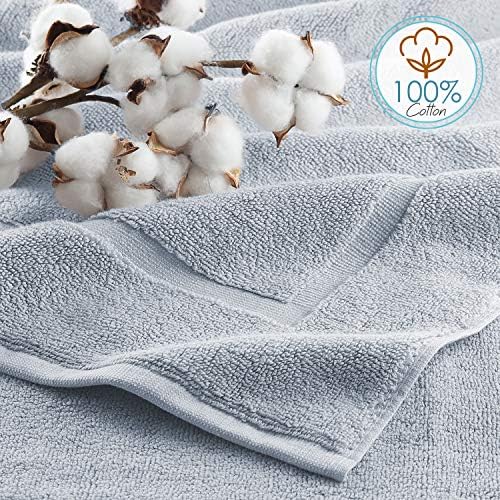 Hearth & Harbor Bath Mat Towels - 100% Ring Spun Cotton Luxury Towels - Ultra Soft & Highly Absorbent, Bathroom Towels, Floor Mat - Ice Blue