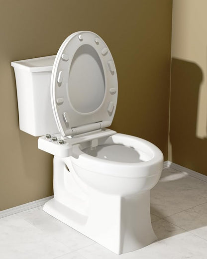 Hibbent 10 pieces Toilet Seat Bumpers for Bidet Attachment, Strong Adhesive with 2 Thickness TPE Pads(2 Heights), Universal Buffer Toilet Lid Rubber Bumpers, White