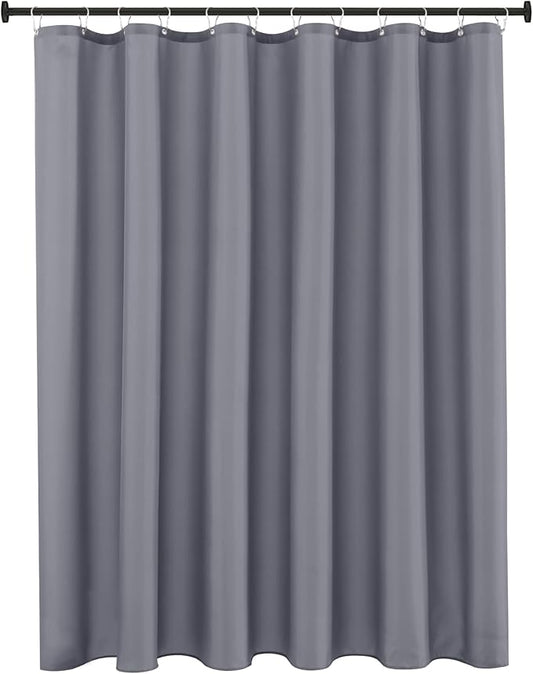 Biscaynebay Hotel Quality Fabric Shower Curtain Liner 72 Inch by 72 Inch, Dark Grey Water Resistant Bathroom Curtains Liners, Rust Resistant Grommets Top Weighted Bottom Hem Machine Washable