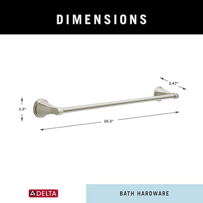 Delta Faucet Becker (1-Pack) 24" Bathroom Towel Rack/Bar, SpotShield Brushed Nickel, Wall Mounted BCK24-DN
