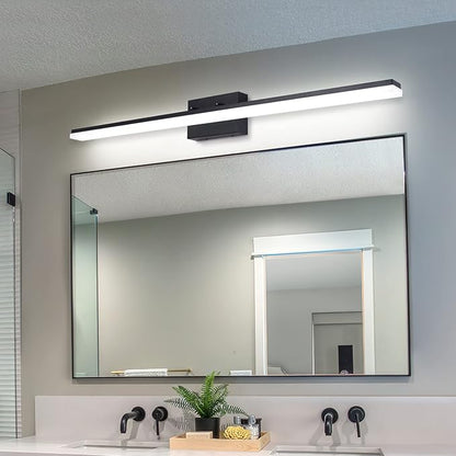 mirrea 48in Modern LED Vanity Light for Bathroom Lighting Dimmable 46w Black Painted (Cold White 5000K)