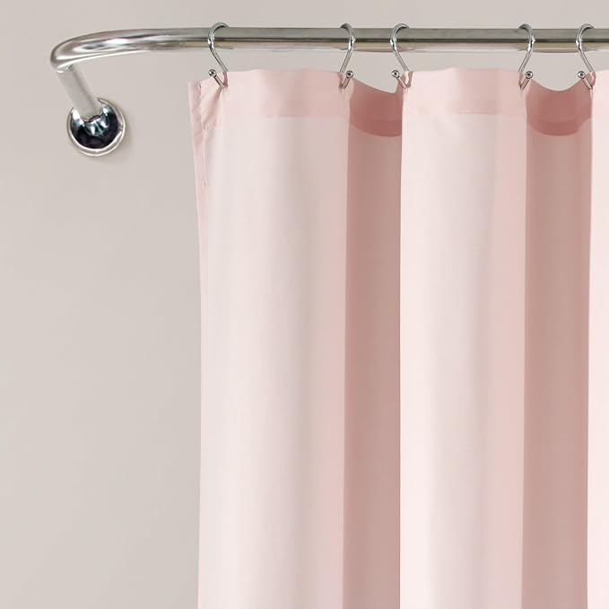 Lush Decor Tulle Skirt Colorblock Shower Curtain Single 72" W x 72" L Light Gray & White - Fabric Shower Curtains for Bathroom - Cute Bathroom Curtain