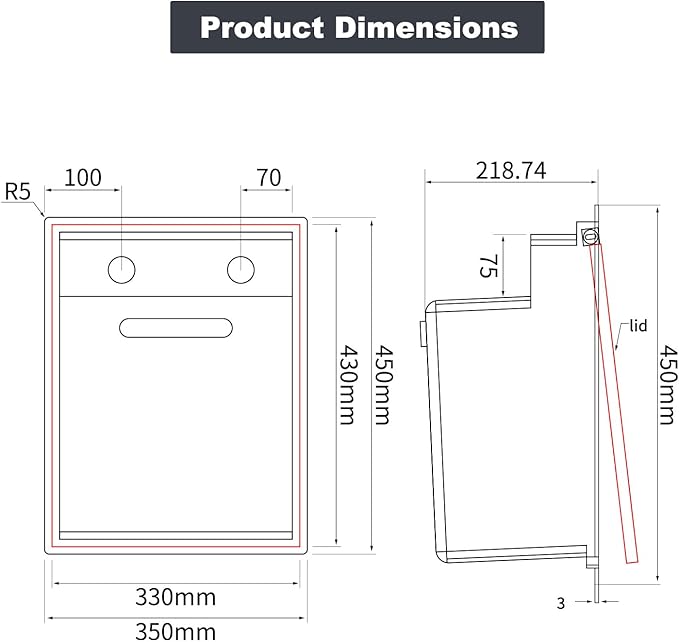 RV Sink, 17.32×14.17×7.87 Inch Black Bar Sink, Portable Small Single Bowl Multifunctional Kitchen Sink with Faucet and Stainless Steel Cover Plate