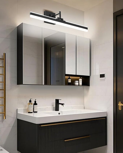 Modern LED Vanity Light Fixture,Metal Black 23.6‘’ 5CCT DimmableAdjustable & Rotatable Bathroom Light Fixture Above Mirror, Wall Sconce