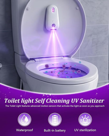 Toilet Light Self Cleaning UV Sanitizer and Nightlight Inside Motion Activated Bowl Face Dispenser Bathroom Finds Sensor Rechargeable Accessories Home UV-C Smart Room Haves Touchless
