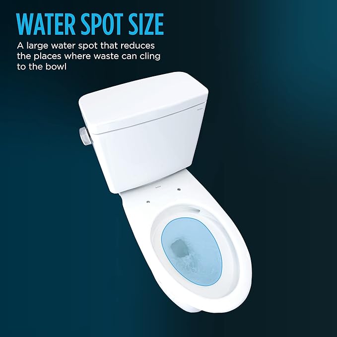 TOTO Drake Two-Piece Elongated 1.6 GPF Universal Height TORNADO FLUSH Toilet with CEFIONTECT, Cotton White - CST776CSFG#01