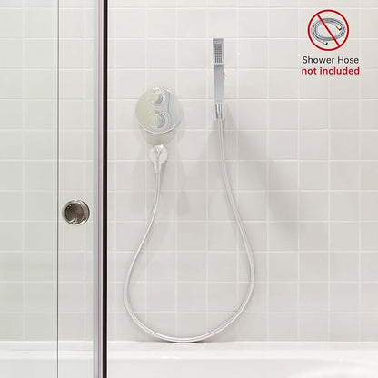 G-Promise All Metal Square Handheld Head with Power Wash Mode (Chrome) | All Metal Construction, Powerful Wash Mode, Side Push Switch, Modern Look, Simple to Install