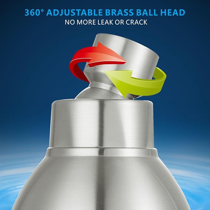 High Pressure Shower Head - Powerful Bathroom Pressure Boosting Showerhead - Perfect Universal Replacement for Rain Shower Heads(Brushed Nickel)