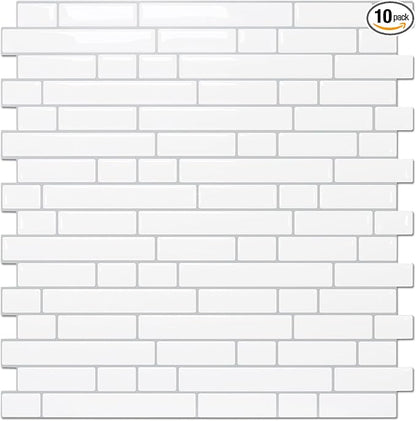 STICKGOO Peel and Stick Backsplash - 10 Sheets of 12”×12” - 3D Self Adhesive Peel and Stick Tile Backsplash for Kitchen & Bathroom