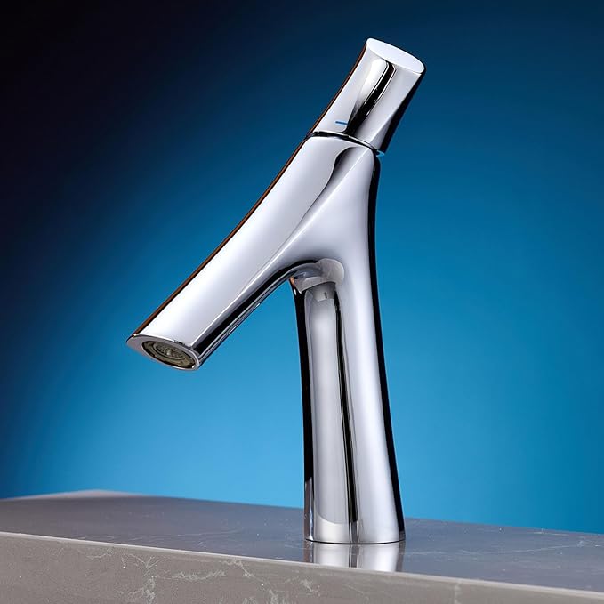 Faucet for Bathroom Sink Single Handle Bathroom Faucet 1 Hole Brass Hot and Cold Chrome