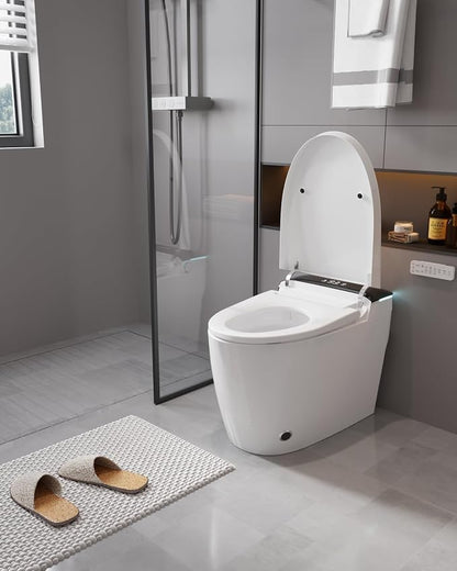 TOTTE Smart Toilet with Bidet, Hands-Free with Auto Open/Close Lid & Self-Cleaning Bowl, Adaptive Warm Water Wash & Heated Seat, Built-in Aroma, One-Piece Elongated Design