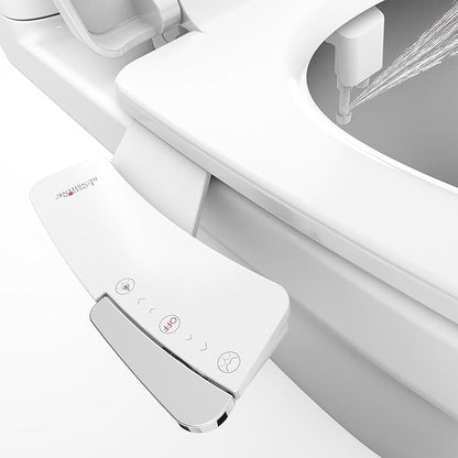Ultra-Slim Dual-Nozzle Bidet Attachment - Adjustable Cold Water Pressure, Stainless Steel, Hygiene Upgrade,Non-Electric Bidet, (Silver)