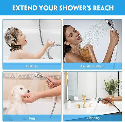 Shower Hose, 70 Inches Extra Long Shower Head Hose Stainless Steel Plated Nut &Stainless Steel Insert