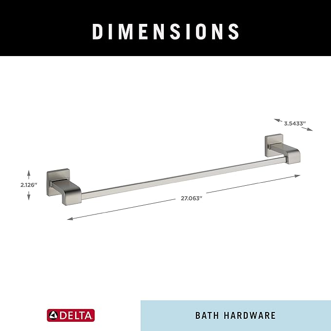 Delta 77524-SS Ara 24-in Wall Mount Towel Bar Bath Hardware Accessory in Stainless Steel