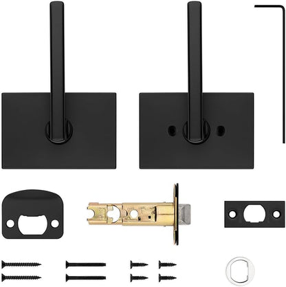 Kwikset Halifax Interior Passage Door Handle, Lever For Closet and Hallway Doors, Reversible Non-Locking Handle Lever, Matte Black, with Microban Protection