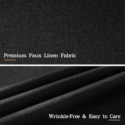 Furlinic Black Scalloped Shower Curtain No Hook Fabric Waterproof 72x96