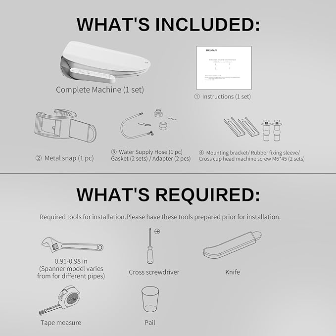 FN1 Electronic Bidet Seat Elongated, Smart Toilet Bidet Seat, Bidet Attachment for Toilet Warm Water, Warm Air Dryer, Rear and Front Wash, LED Light