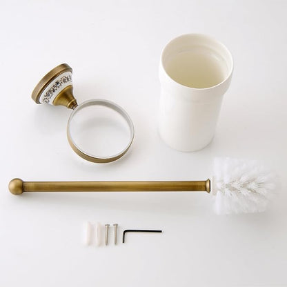 Toilet Brush with Holder for Bathroom Antique Bronze Wall Mounted Toilet Wall Mounted Bathroom Hardware Accessories,Porcelain Design