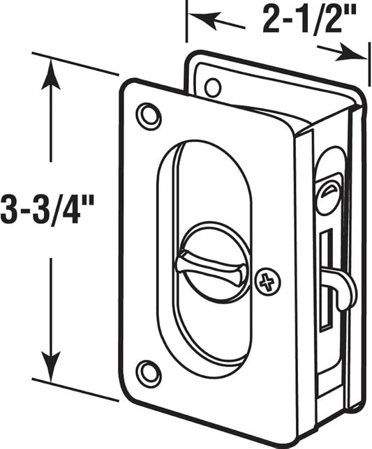 Prime-Line N 7368 Pocket Door Privacy Lock with Pull - Replace Old or Damaged Pocket Door Locks Quickly and Easily – Classic Bronze, 3-3/4” (Single Pack)