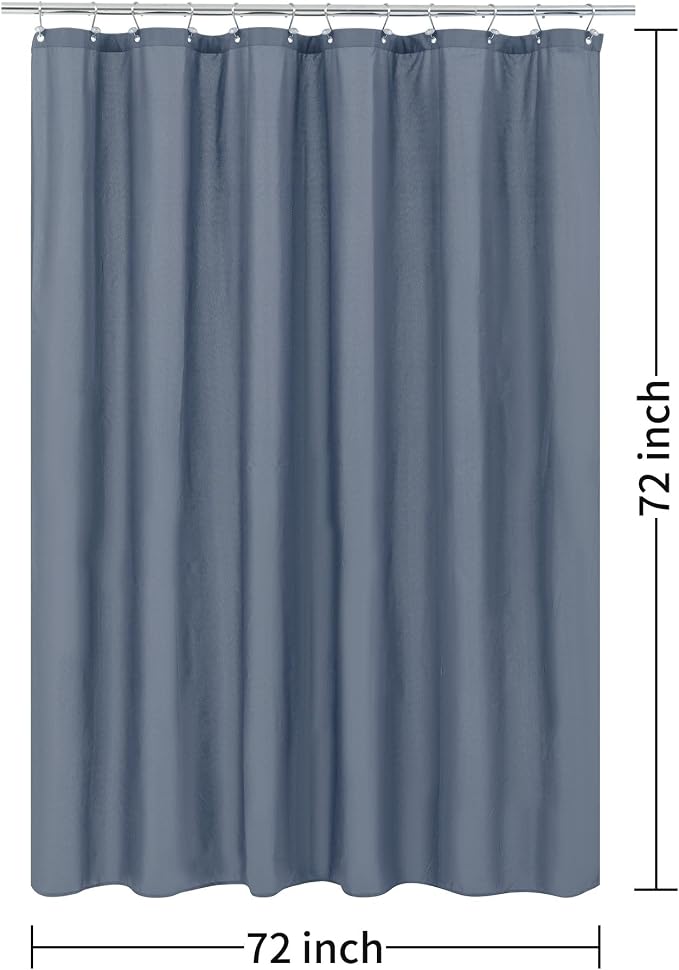 ALYVIA SPRING Waterproof Fabric Shower Curtain or Liner Stone Blue, 72x72 | 3 Magnets, Soft Cloth & Hotel Quality, Machine Washable, Light-Weight, Standard Size