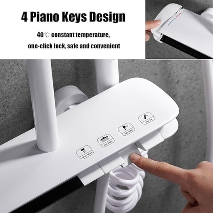 BEITH Thermostatic Shower System, 4 Piano Keys Shower Faucet Set, 31x20cm Square Shower Set, Digital Display, 360° LED Ambient Light, Hydroelectric Power, with Bathtub Faucet, Booster Spray Gun