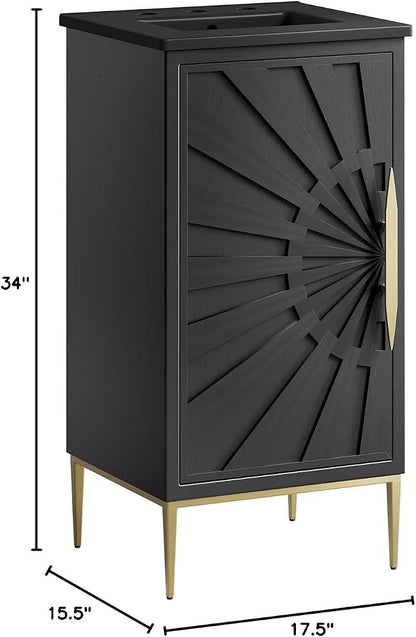 Modway Awaken Bathroom Vanity Cabinet, 18", Black Black