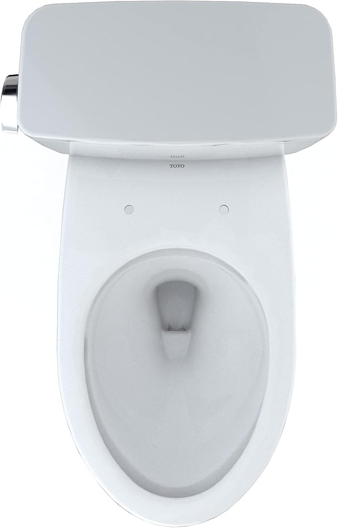 TOTO Drake Two-Piece Elongated 1.6 GPF Universal Height TORNADO FLUSH Toilet with CEFIONTECT, Cotton White - CST776CSFG#01