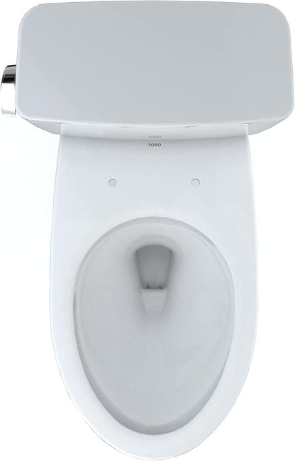 TOTO Drake Two-Piece Elongated 1.6 GPF Universal Height TORNADO FLUSH Toilet with CEFIONTECT, Cotton White - CST776CSFG#01