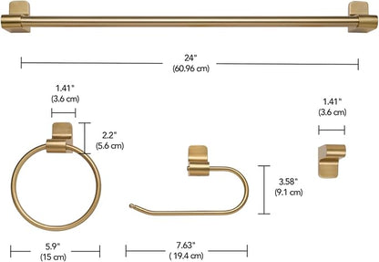 Globe Electric 51638 3-Light Vanity All-in-One Bathroom Set, 5 Piece Gold Finish
