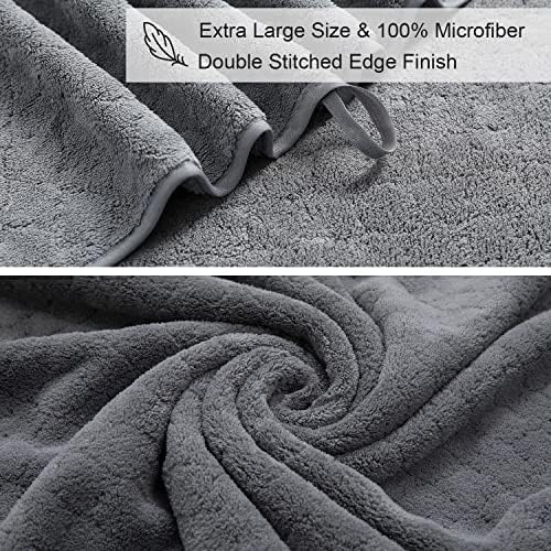 Ycosy 2 Pack Hand Towels Set 16"x31",Grey Towel Set for Bathroom,Quick Dry Thick and Highly Absorbent Hand Towel,Ultra Soft Microfibers Premium Towel Set for Bathroom Hotel,Spa,Gym