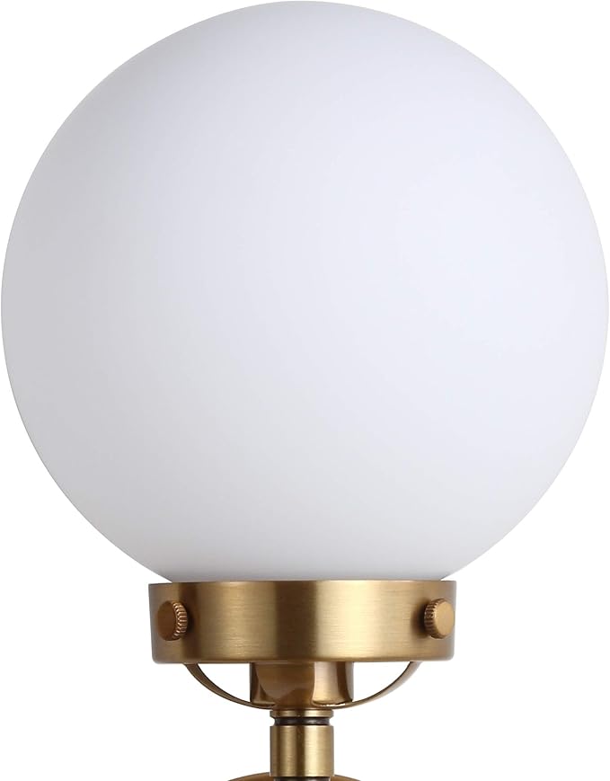 JONATHAN Y 6" Brass Gold/Black/White 1-Light LED Wall Sconce Vanity Lighting, Clear Glass Globe Shade Modern Contemporary Sconce for Bathroom Mirror, Hallway, UL Listed (JYL9056B)