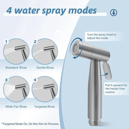 Handheld Bidet Sprayer for Toilet - 4 Spray Modes, Toilet Cleaning - Stainless Steel, Adjustable Water Pressure, Easy Installation