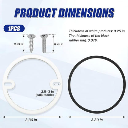 Drain Height Extension Kit, Universal Fit for 2-1/2" to 3" Floor Drains | Adjustable 1/4"–1/2" Riser with Leak-Proof Sealing Gaskets for Shower, Bathroom, Kitchen & Laundry Room Renovations