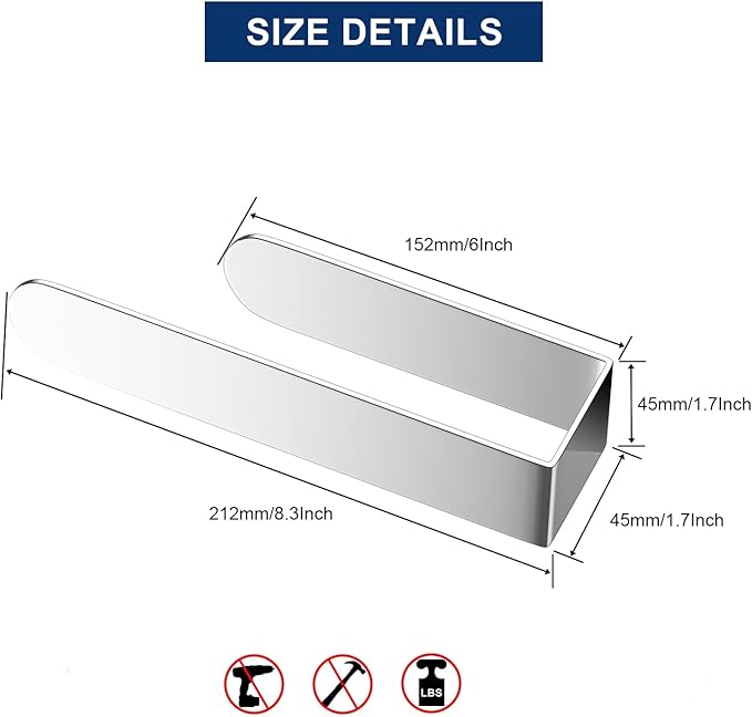 HUFEEOH Hand Towel Bar Set, 2 Pack, Polished Silver Towel Holders, U-Shaped | Stainless Steel Adhesive Bath Organizer, Space Saver, Washcloth Storage in Bathrooms, Hotels, RVs, and Laundry Rooms
