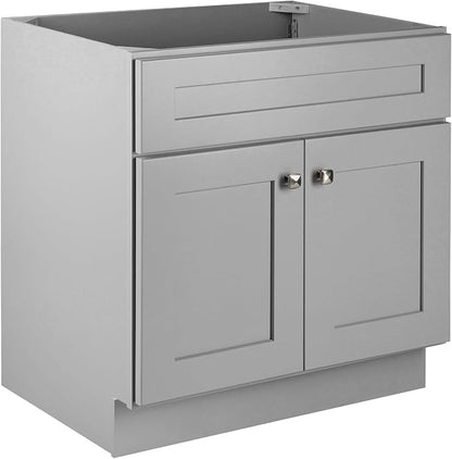 Design House Brookings Bathroom Vanity, 30", Gray | Adjustable Hinges, Freestanding, Contemporary/Modern, Wood, Bath, 587089
